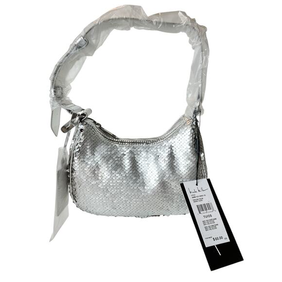 Nicole Miller Handbags - Nicole Miller Silver Sequin Small Shoulder Purse